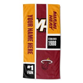 [Personalization Only] Miami Heat Colorblock Personalized Beach Towel