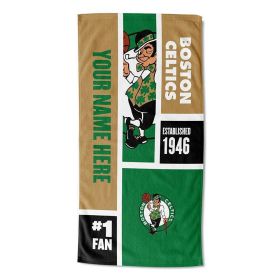 [Personalization Only] Boston Celtics Colorblock Personalized Beach Towel