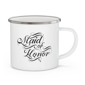 Enamel Camping Mug, Maid Of Honor, Wedding Bridal Party