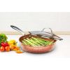 Hammered 10 inch, Non-Stick Frying Pan with Lid, Ceramic Cookware, Skillet, Premium, PFOA Free, Dishwasher Safe, Copper