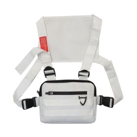 Multi-purpose Tooling Shoulder Hip-hop Chest Bag Front Hanging Vest (Color: White)