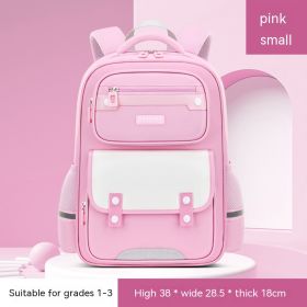 Schoolbag British Style Large Capacity Portable Burden Alleviation (Option: Small Pink)