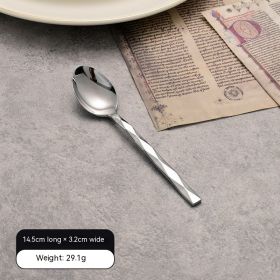 Featured Square Handle Knife, Fork And Spoon Hotel Restaurant Home (Option: Tea Spoon)