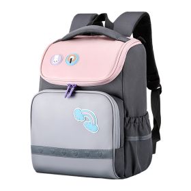 Portable Burden Alleviation Breathable Children's Backpack (Option: Light Gray-Large)