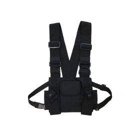 Multifunctional Hip Hop Tactical Tooling Vest Style Chest Bag (Color: Black)