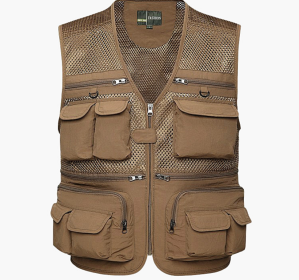 Multi-pocket Men's Professional Photography Vest (Option: Khaki-L)