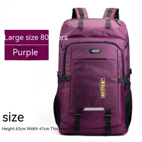 Outdoor Sports School Bag Travel Backpack (Option: Purple Large Size 80L)