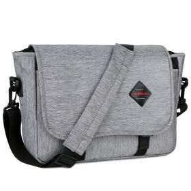 Large Capacity Men's Shoulder Solid Color Oxford Cloth Vintage Leisure Crossbody Bag (Option: Light Gray-10 Inches)