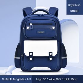 Schoolbag British Style Large Capacity Portable Burden Alleviation (Option: Sapphire Blue Small)