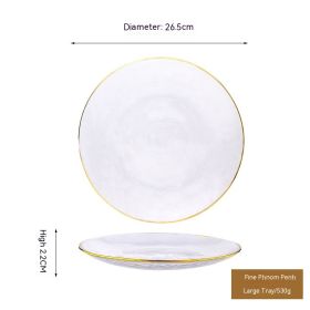 Phnom Penh Fruit Plate Creative Set Glass Plate Household (Option: Large Size Plate Narrow Brim)