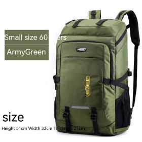 Outdoor Sports School Bag Travel Backpack (Option: Army Green Small 60L)