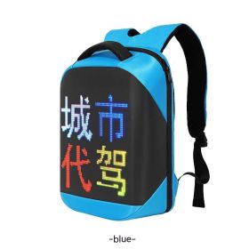 Waterproof Rucksack Fashion Led Backpack Smart Advertising Business Backpack Waterproof (Option: Blue-30X13X40cm)