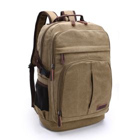 Men's And Women's Large Capacity Washing Canvas Bag (Color: Khaki)