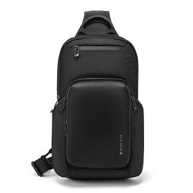 BANGE New Chest Bag Men's Crossbody Bags Large Capacity (Color: Black)