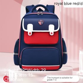 3D Spine Protection Burden Reduction Primary School Student Grade 1-3-6 Children's Schoolbag (Option: Blue and Red-Small)