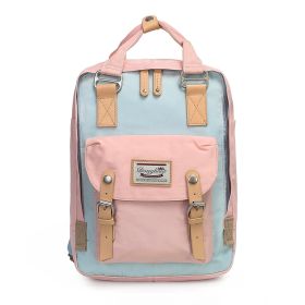 Doughnut Backpack Female College Style (Option: Ice Blue Cherry Blossom-Momo Bear)