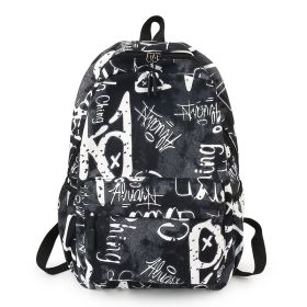 New Fashion Personalized Graffiti Large Capacity Canvas Backpack (Option: 2 Models)