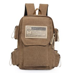 Canvas Leisure Sports Travel Backpack (Color: brown)