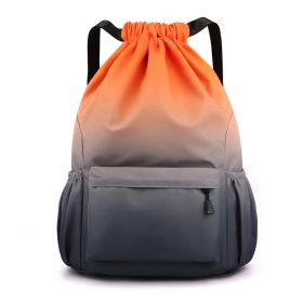 Oxford Cloth Backpack Men's And Women's Travel Backpack Basketball Fitness Leisure (Option: Orange Gray-Small Size)