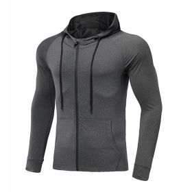 Men's Long-sleeved Stretch Tight Fitness Training Suit (Option: Dark Grey-L)