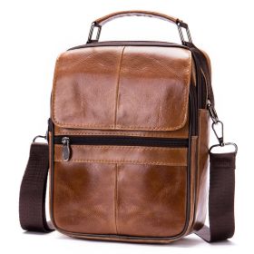 Leather Men's Bag Vertical Casual (Color: brown)