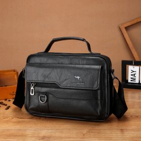 New Horizontal Men's Handbag Shoulder Bag (Color: Black)