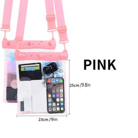 Waterproof Shoulder Bag; Crossbody Dry Bag For Touch Screen Phone Car Key; Outdoor Equipment For Beach Pool Diving Snorkeling Drifting (Color: Pink)