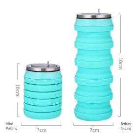 480ml Foldable Silicone Water Cup Creative Protable Travel Cycling Running Water Bottle Folding Outdoor Sports Kettle Drinkware (Color: 3, Capacity: 480ml)