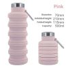 500ml outdoor retractable water bottle portable collapsible silica gel sports cup