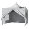 VEVOR 10x10 FT Pop up Canopy with Removable Sidewalls, Instant Canopies Portable Gazebo & Wheeled Bag, UV Resistant Waterproof, Enclosed Canopy Tent f