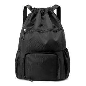 New Large Capacity Outdoor Drawstring Bag Backpack (Option: Black-48)