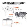 VEVOR Pop Up Canopy Tent, 10 x 10 ft, 250 D PU Silver Coated Tarp, with Portable Roller Bag and 4 Sandbags, Waterproof and Sun Shelter Gazebo for Outd