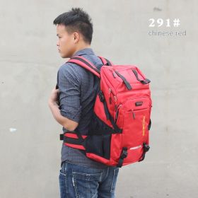 50L Large Capacity Double Shoulder Outdoor Travel Luggage Backpack (Option: Red-50L)