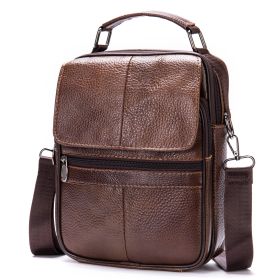 Leather Men's Bag Vertical Casual (Color: Coffee)