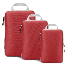 Amazon Home Travel Buggy Bag Compressed Three-piece Storage Bag Stretchable Storage Suit In Stock Supply (Option: Red-Medium Single Pack)