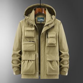 Outdoor Shell Jacket Overalls Jacket (Option: Khaki-XXL)